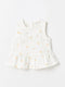 Crew Neck Sleeveless Floral Baby Girl Blouse